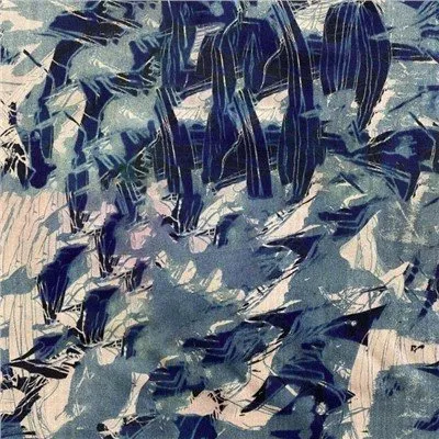 Impressionismus-Türkis-Blumenstoff